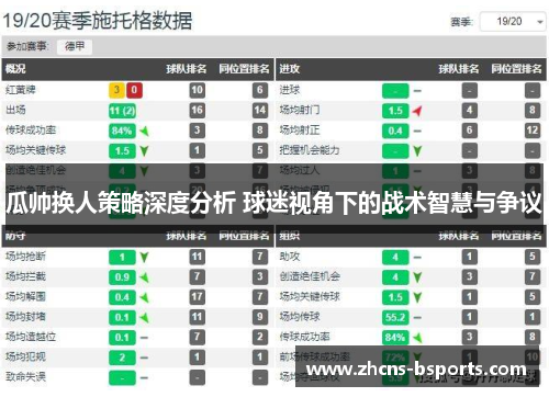 瓜帅换人策略深度分析 球迷视角下的战术智慧与争议